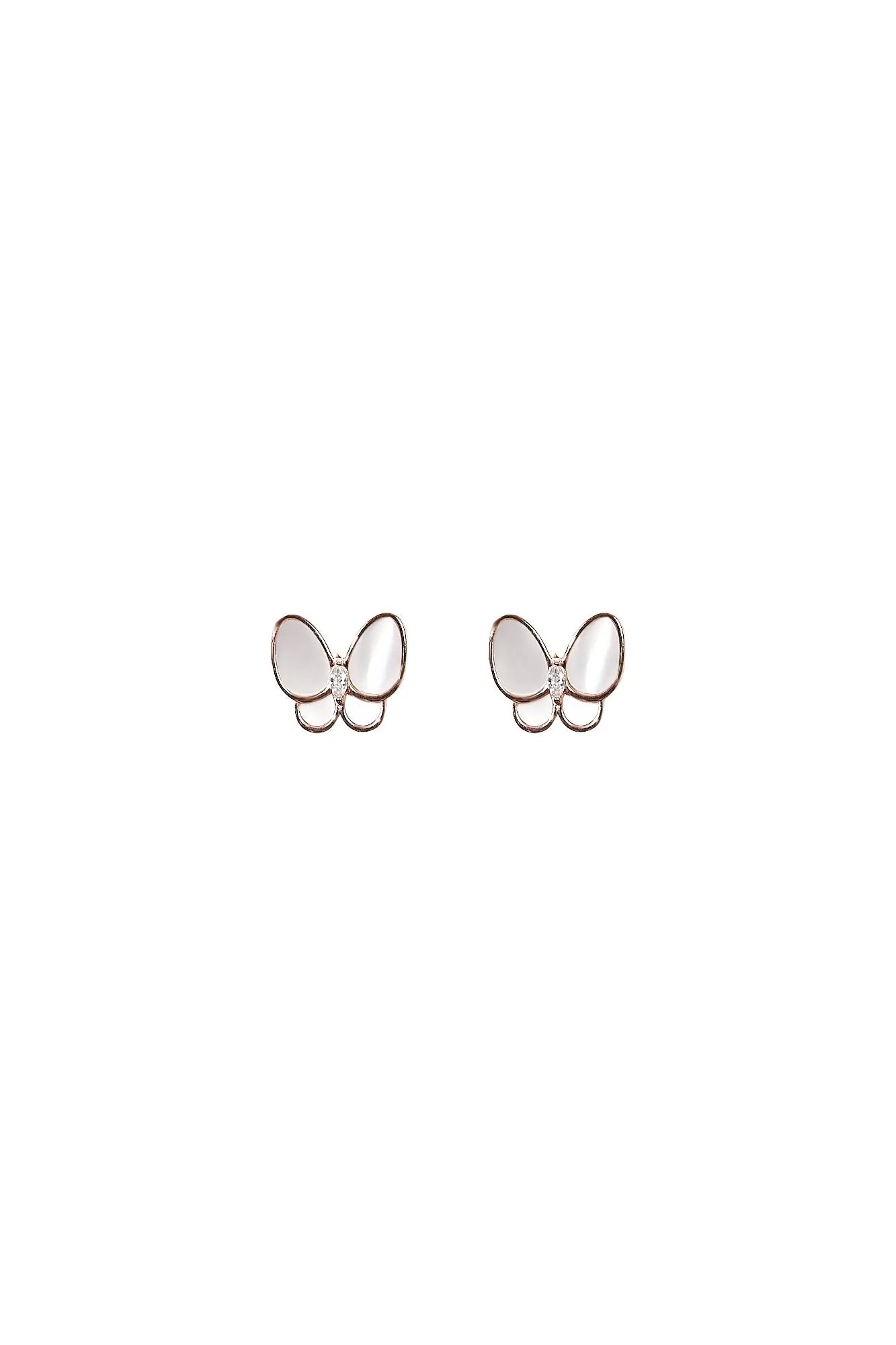 Butterfly White Mother of Pearl Classic Studs Dryden Jewelry